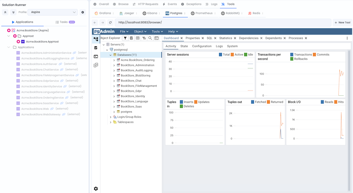 pgAdmin Dashboard