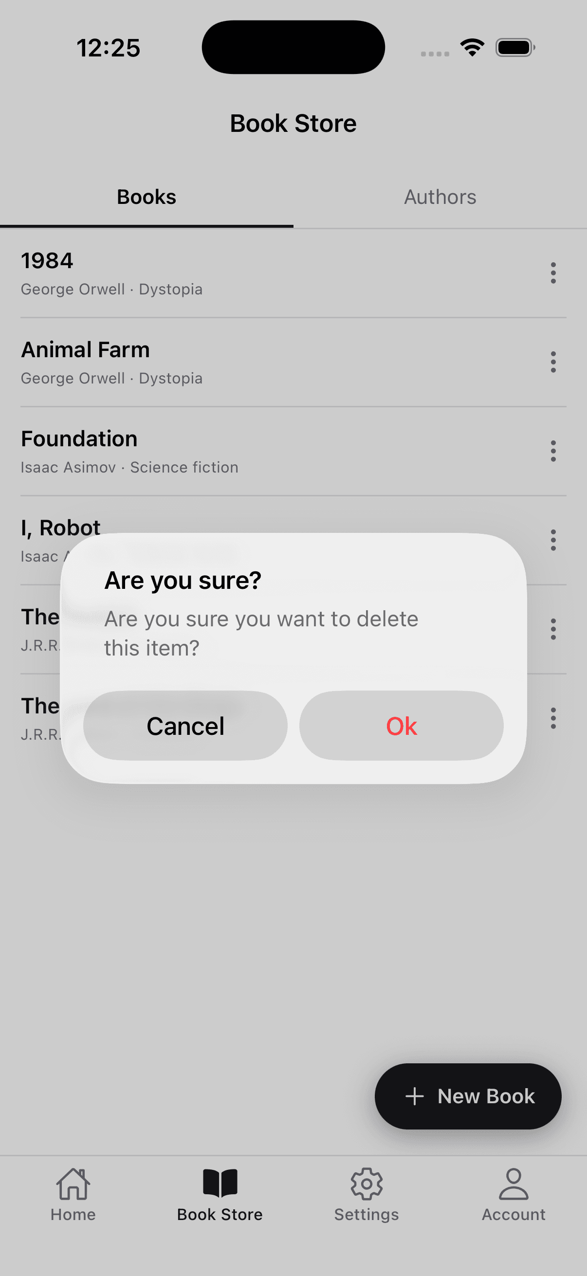 Delete Book Alert