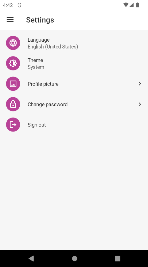 Maui Settings Page
