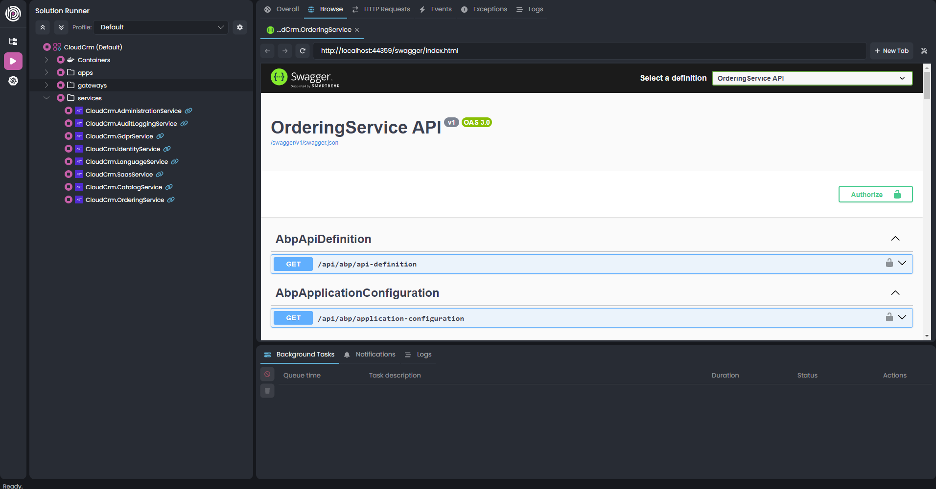 abp-studio-browse-ordering-service