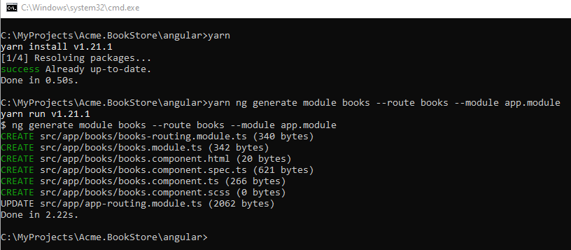 Generating books module