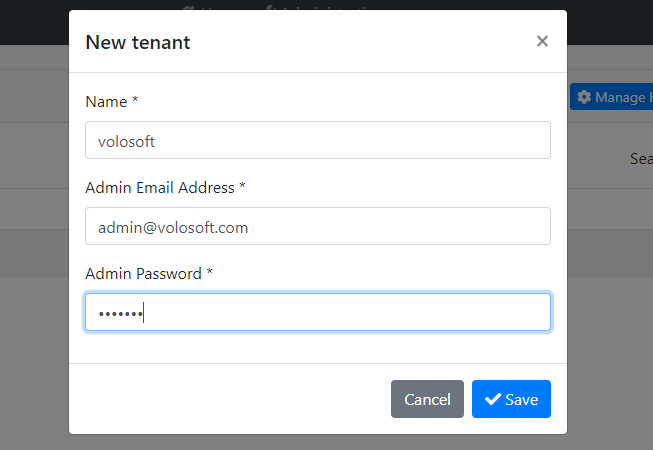 Modules Tenant Management 