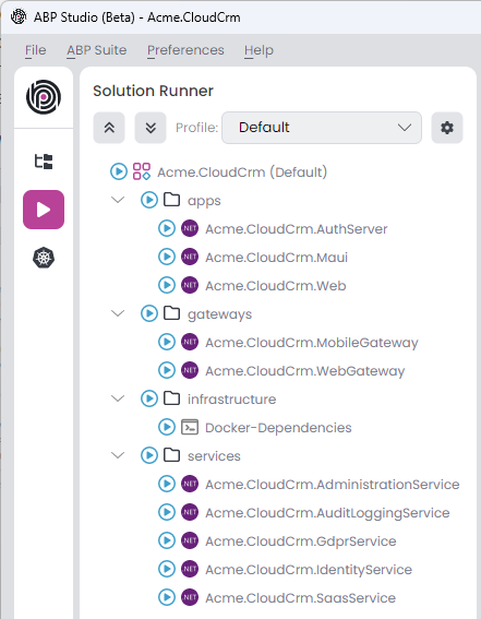 abp-studio-microservice-solution-runner-applications