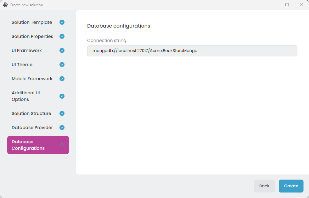 abp-studio-new-solution-dialog-database-configurations