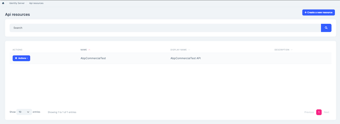 identity-server-api-resources-page