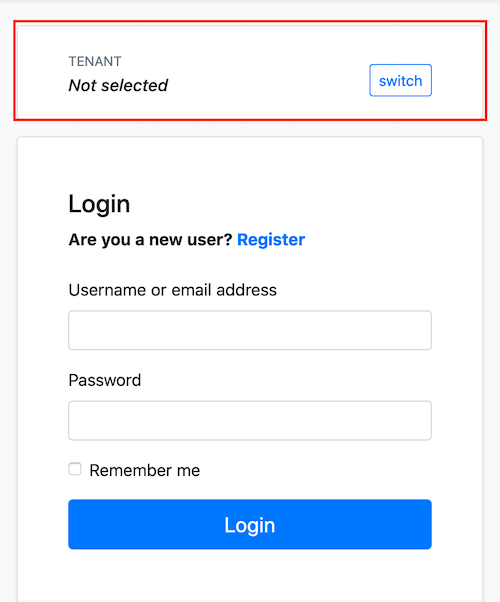 Tenant Switching Component