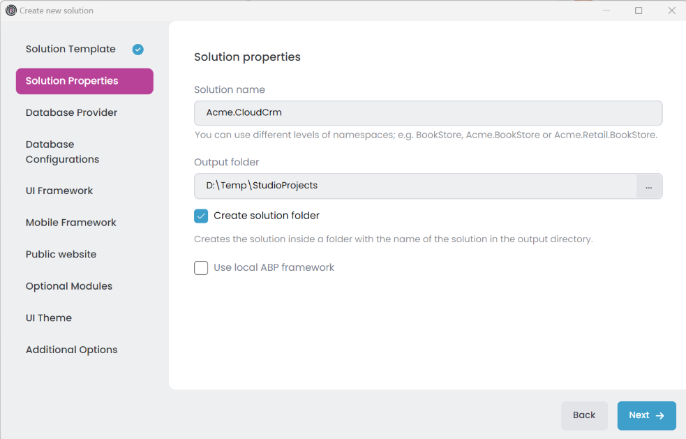 abp-studio-new-microservice-solution-dialog-properties