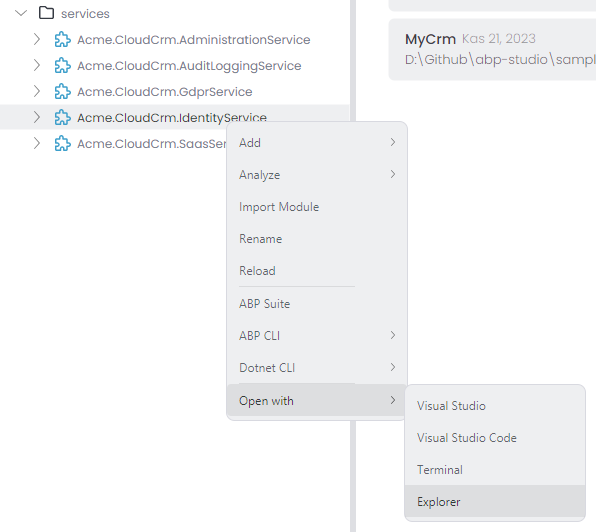abp-studio-open-module-folder