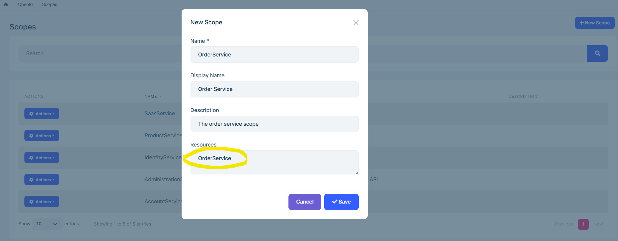 OpenIddict Management add new scope