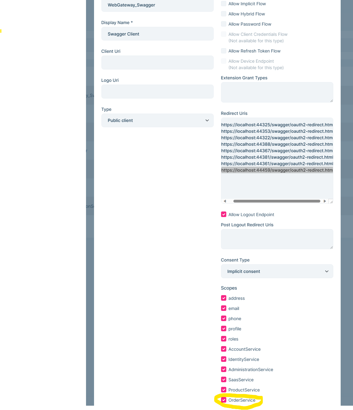 WebGateway swagger update