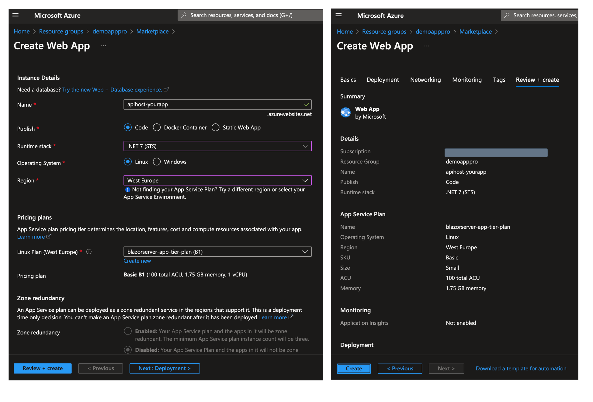 Create Web App