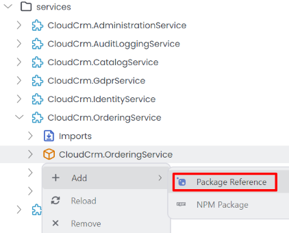 add-package-reference-ordering-service