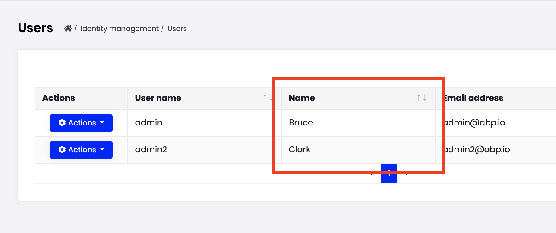 Entity Prop Extension Example: "Name" Column