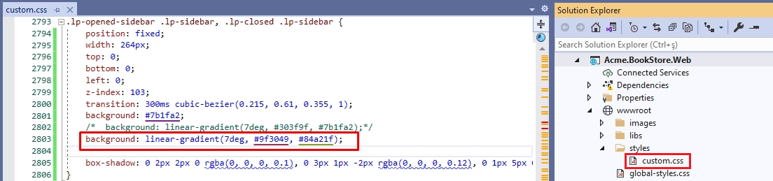 Customize Lepton Theme with Custom CSS | ABP.IO Documentation