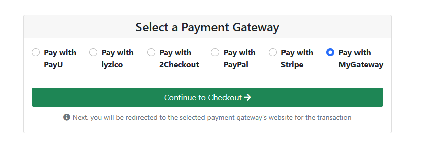 ABP Payment Custom Gateway