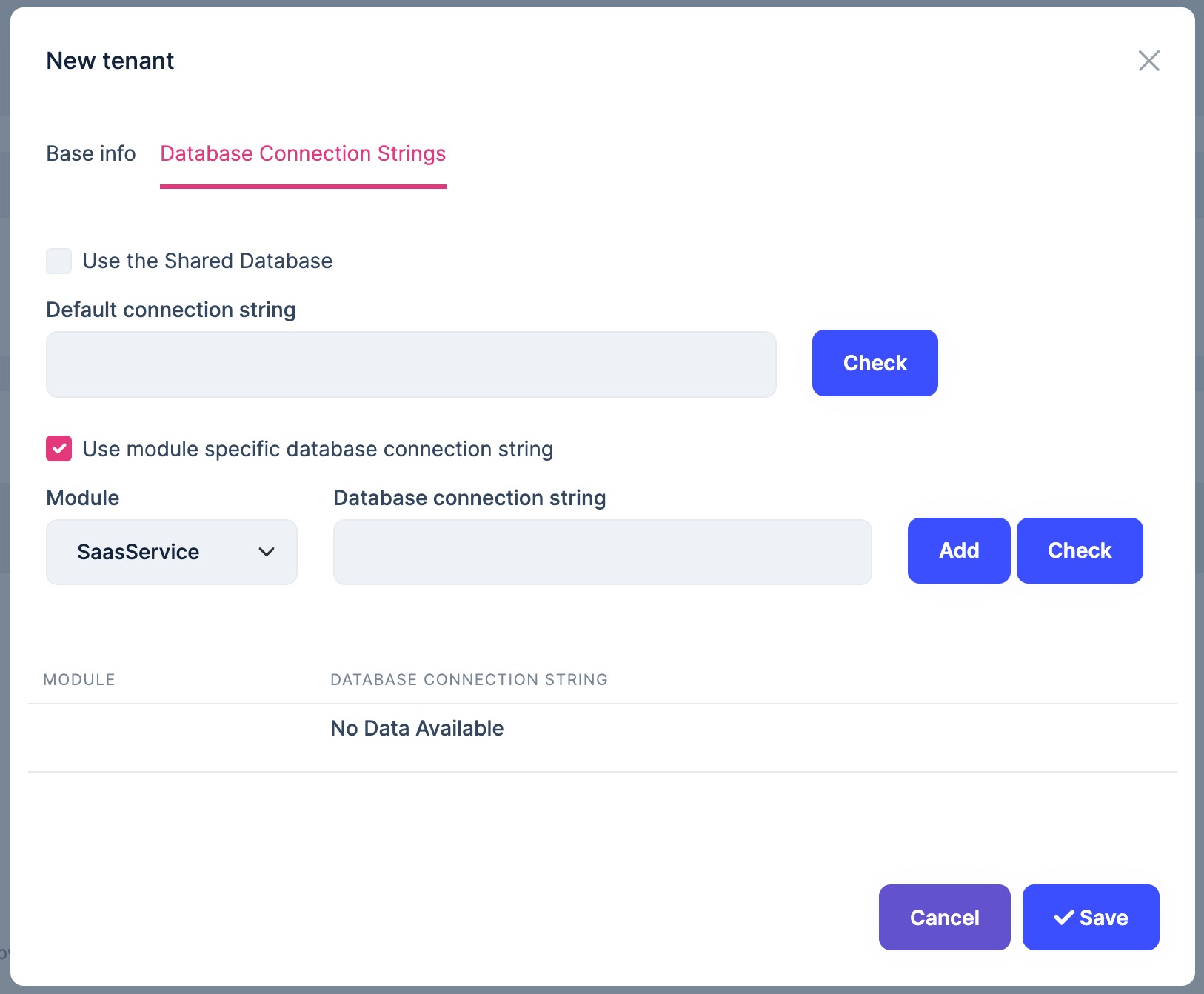 saas-module-tenant-module-specific-connection-strings-modal