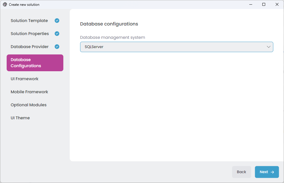 abp-studio-new-solution-dialog-database-configurations