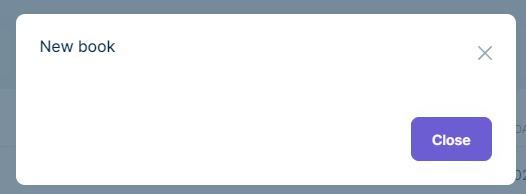 Empty modal for new book