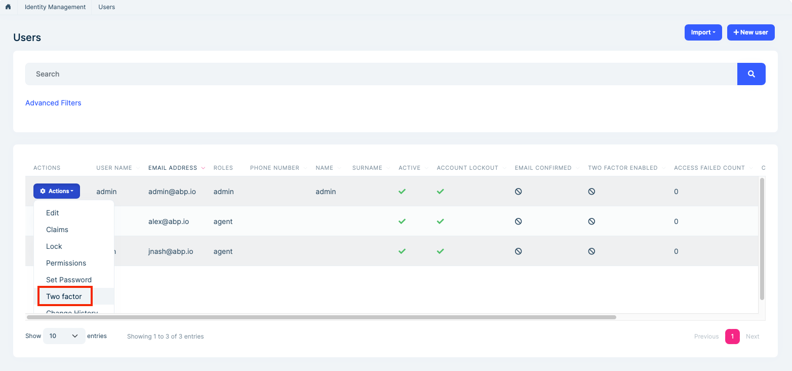 Two Factor Authentication | ABP.IO Documentation
