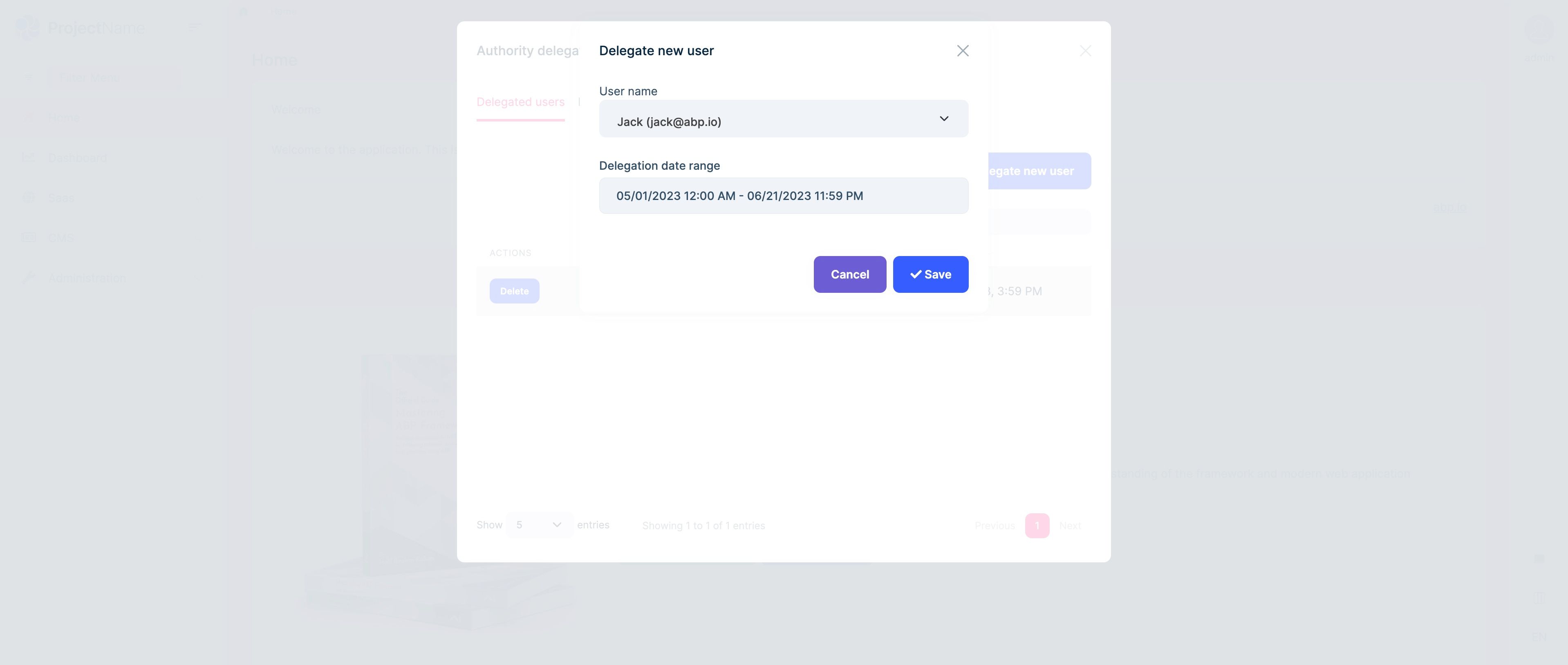 Authority Delegation | ABP.IO Documentation
