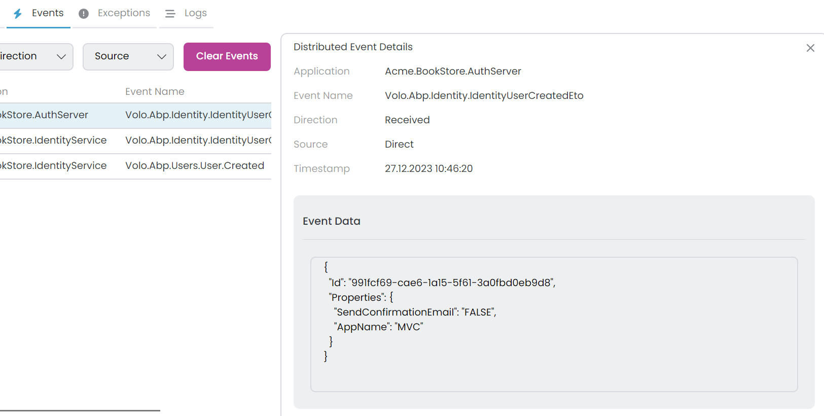 ABP Studio: Monitoring Applications | ABP.IO Documentation