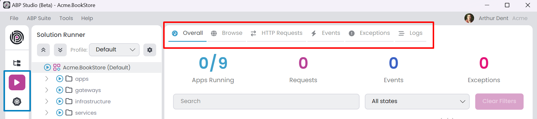 ABP Studio: Monitoring Applications | ABP.IO Documentation