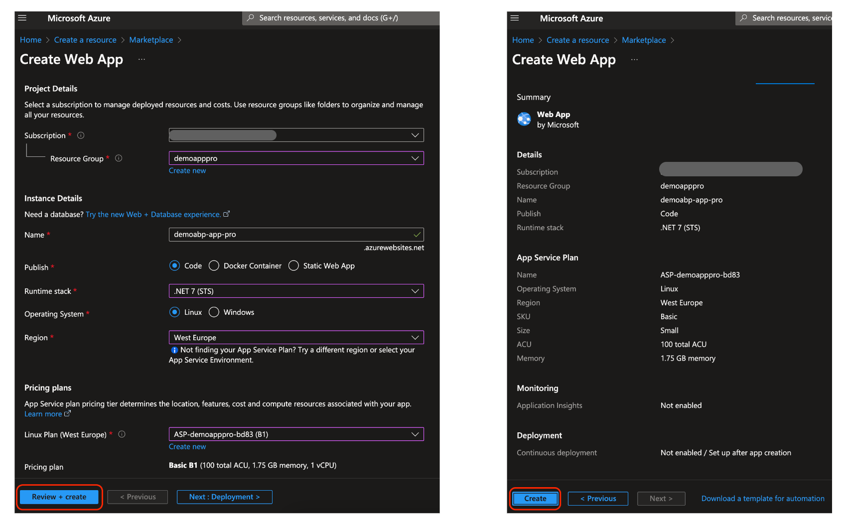 Create Web App
