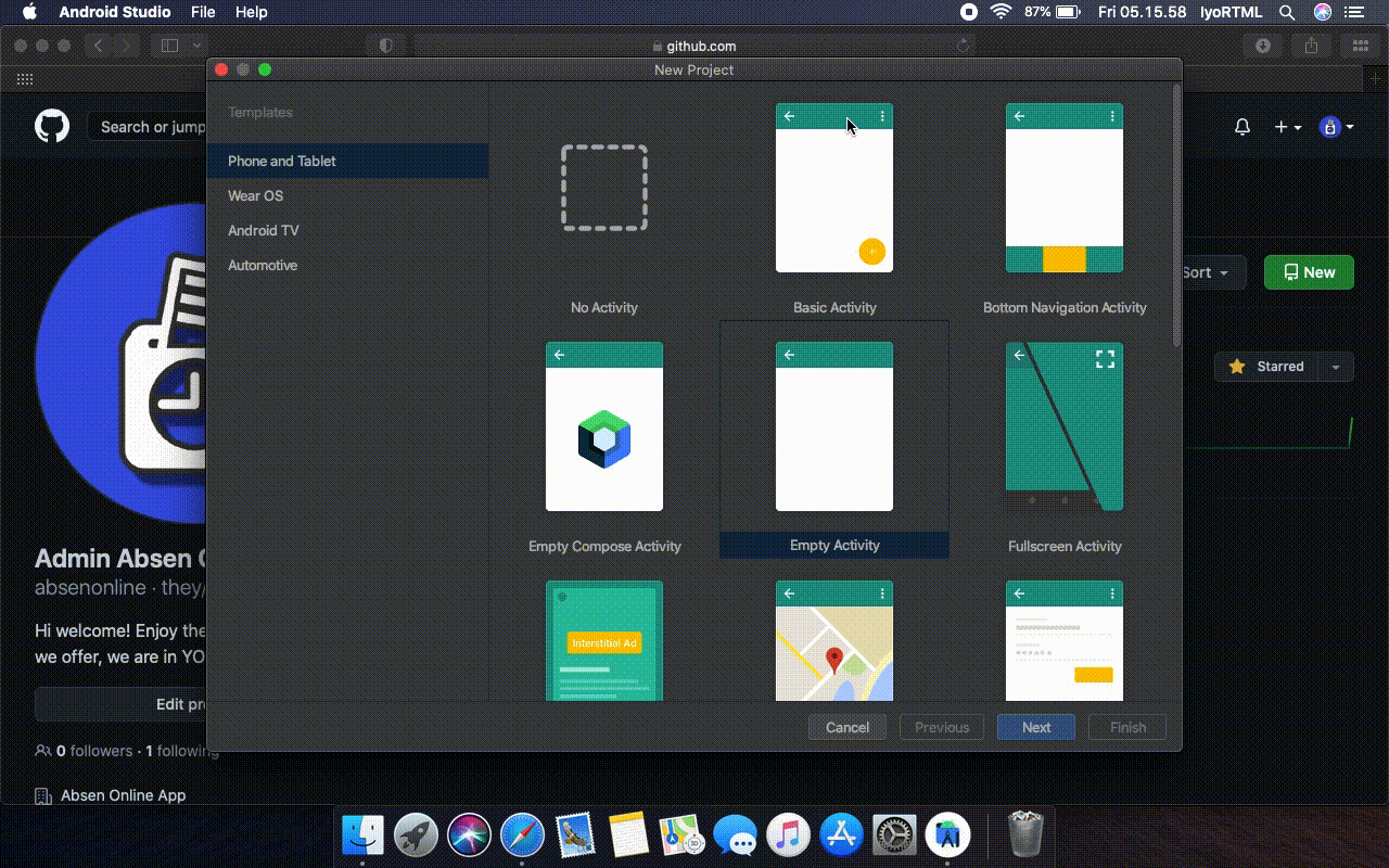 New Project Android Studio