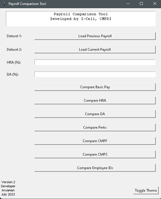 Payroll Comparison Tool Screenshot