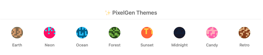 PixelGen themes