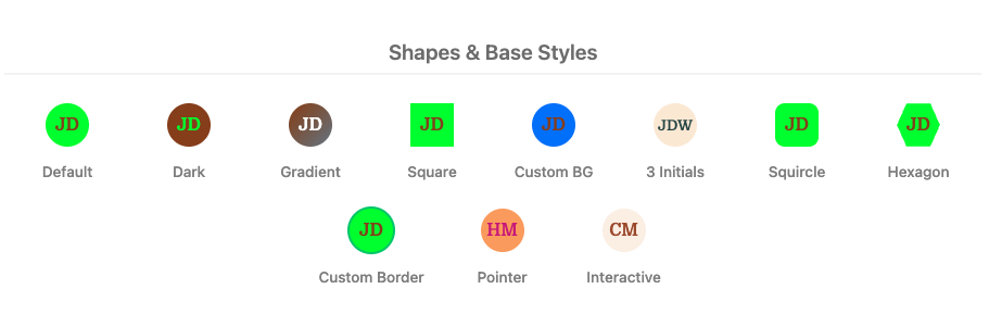 Shapes and base styles