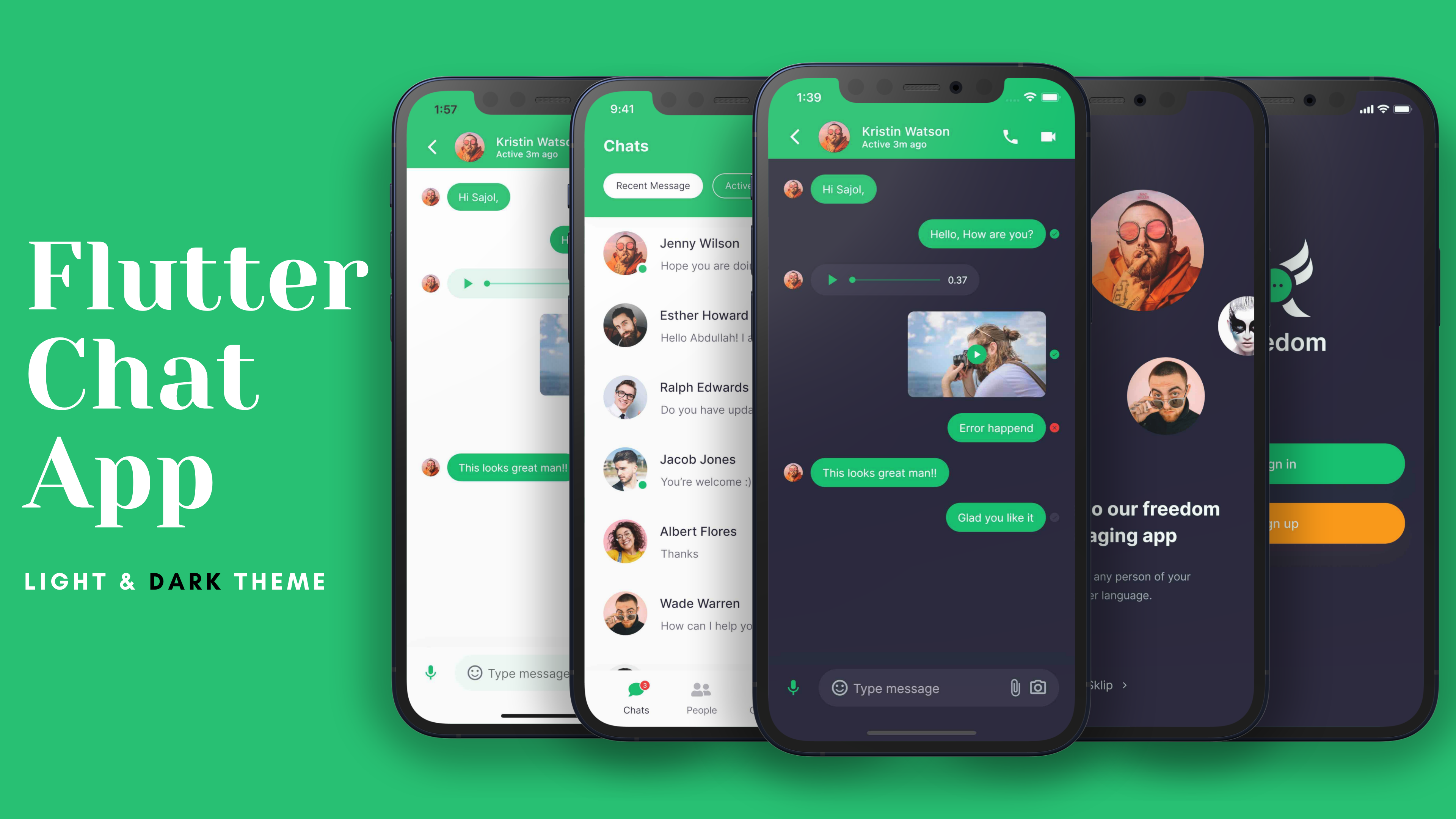 Chat Messaging App Light And Dark Theme