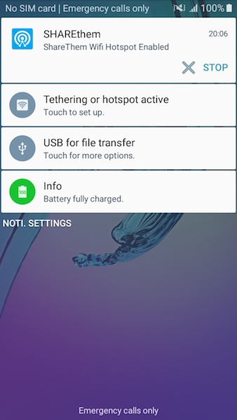 SHAREthem Service Notification