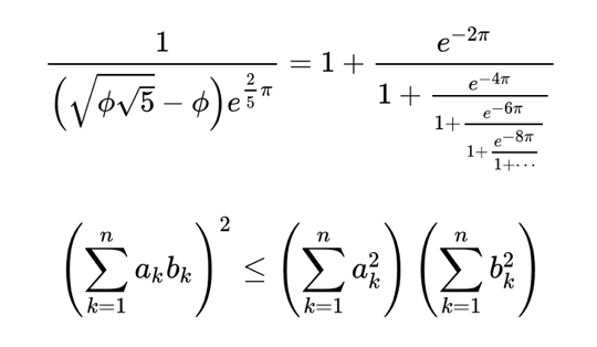 Block Math Equations