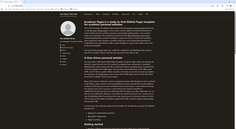 Customizing the theme of your site · academicpages/academicpages.github ...