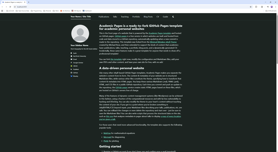 Customizing the theme of your site · academicpages/academicpages.github ...