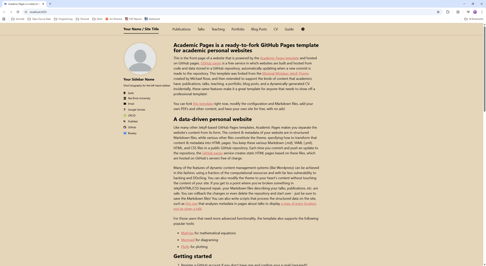 Customizing the theme of your site · academicpages/academicpages.github ...