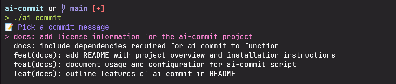 GitHub - acaibowlz/ai-commit: Generate concise conventional commit ...