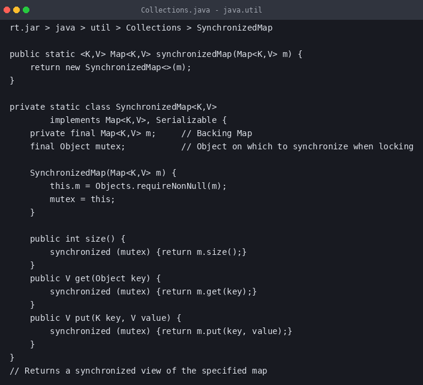 Put ka boljoj Javi: Collections.synchronizedMap
