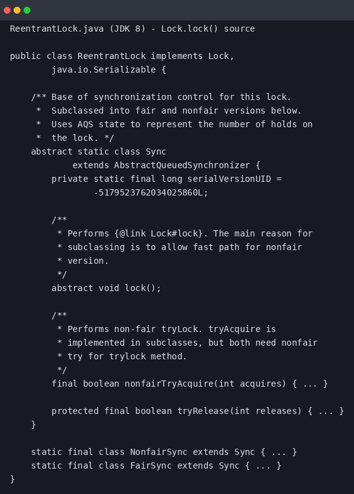Put ka boljoj Javi: Lock.lock() izvorni kod