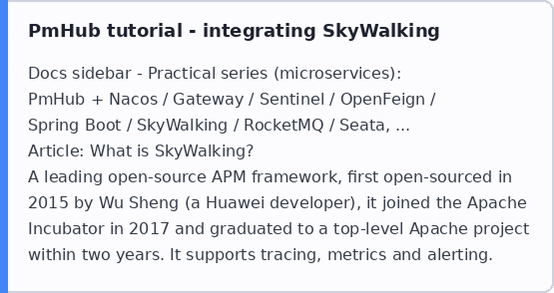 PmHub: Skywalking