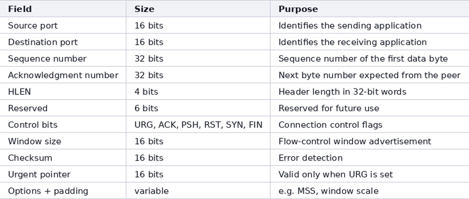 Slika iz sideplayer: TCP segment