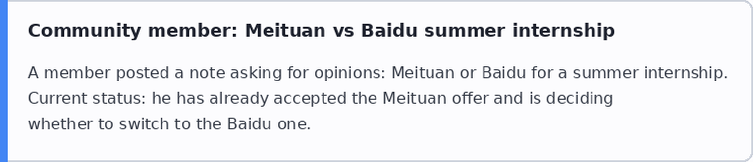 Član kluba dobio summer praksu u Meituan-u i Baidu-u