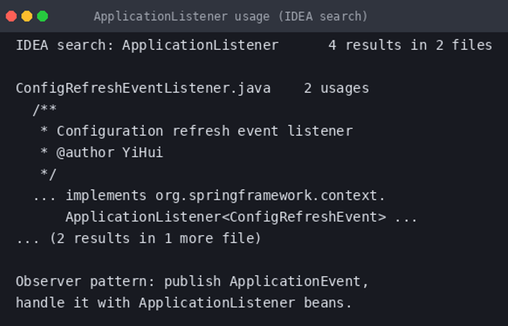 Izvorni kod tehničkog stila: ApplicationListener