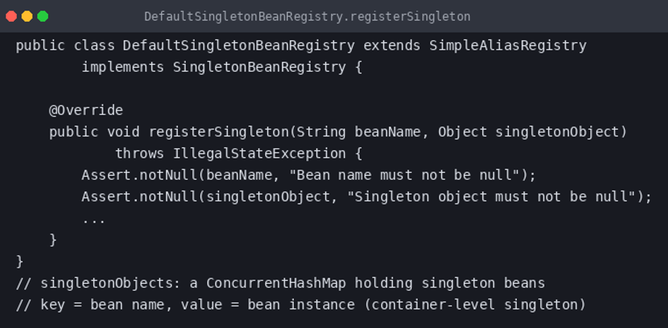 Put ka boljoj Javi: registerSingleton