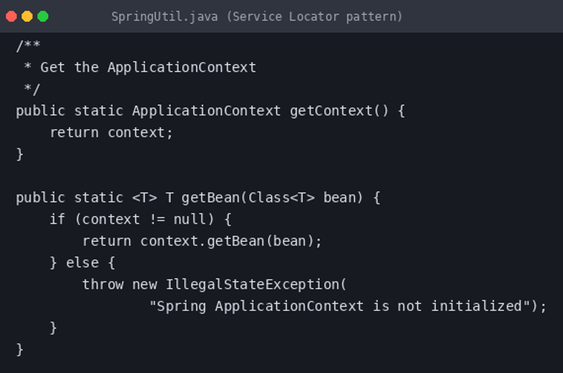 Tehnički izvorni kod: Service Locator pattern IoC-a