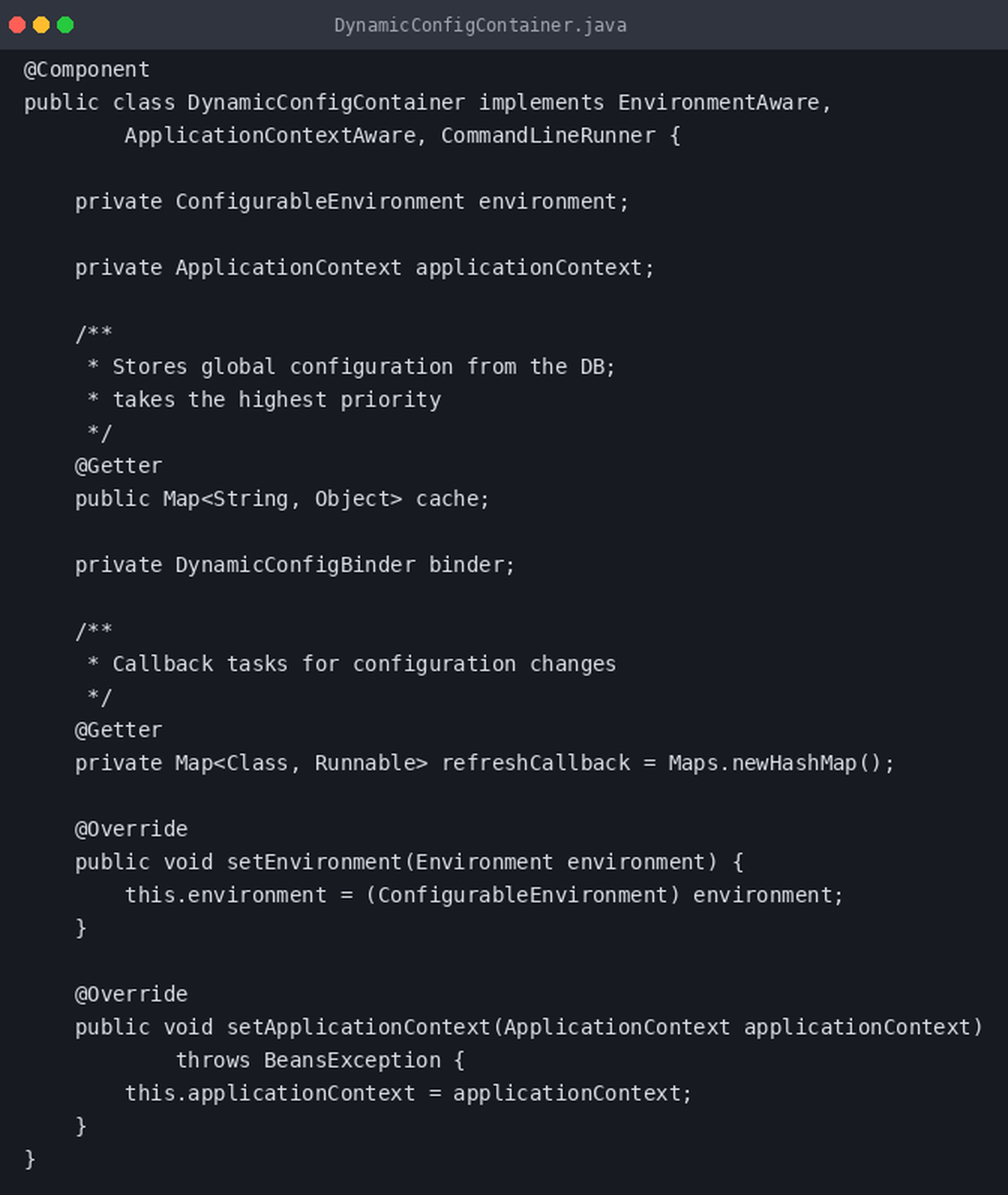 Tehnički izvorni kod: dobavljanje ApplicationContext