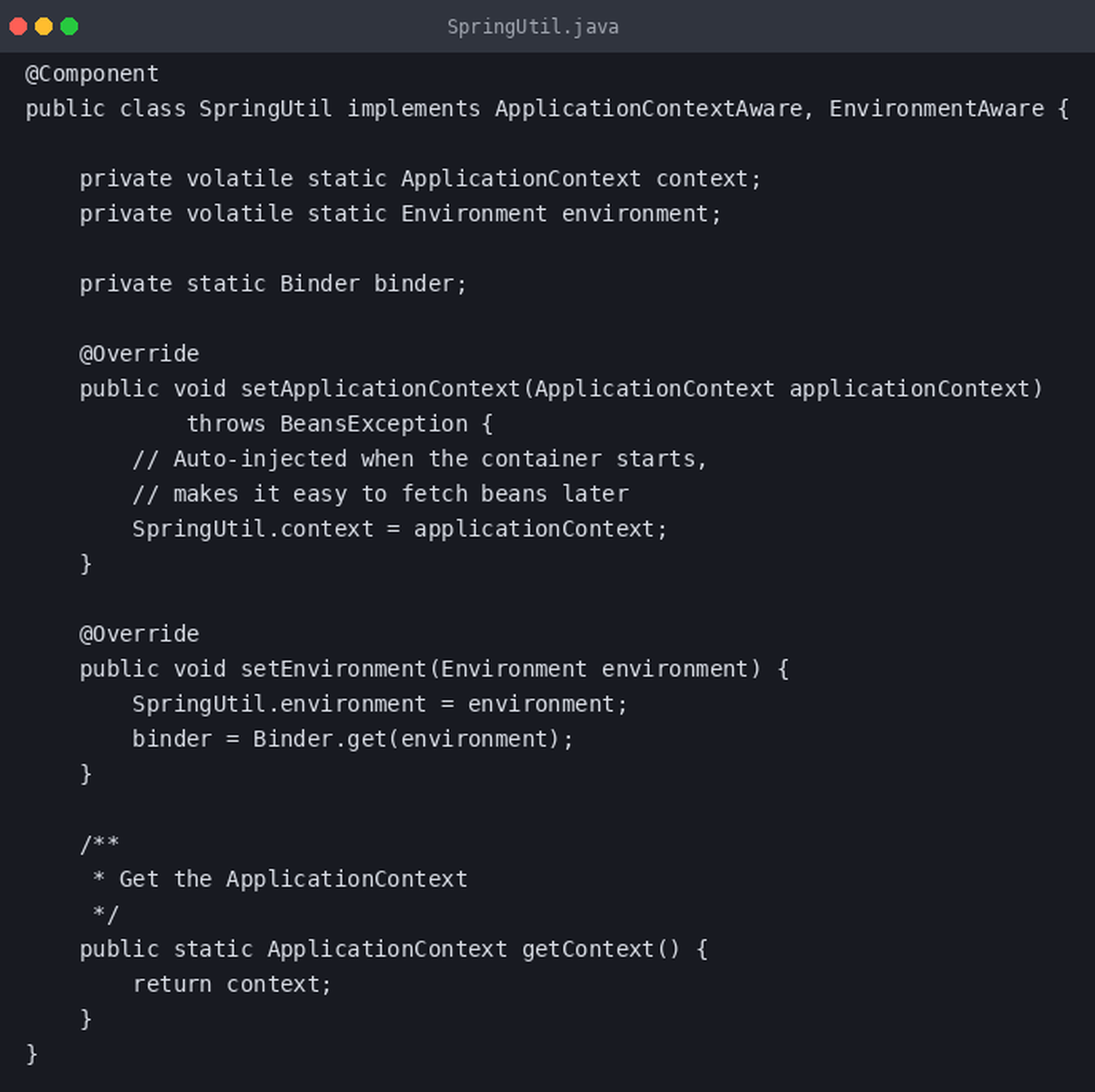 Izvorni kod tehničkog stila: ApplicationContextAware
