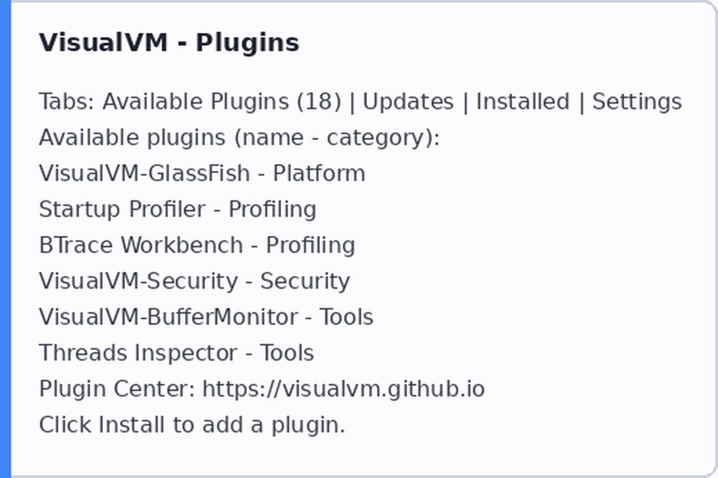 Preokret na intervjuu: Instalacija plugina VisualVM