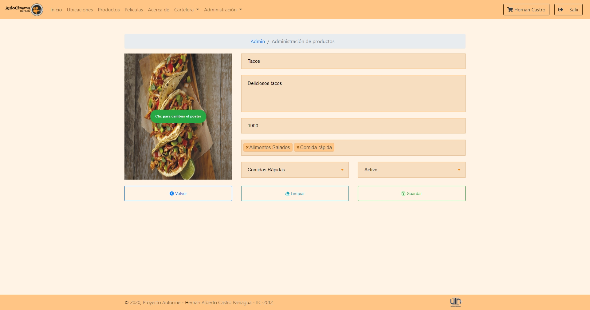 Vista previa de: Creación de productos